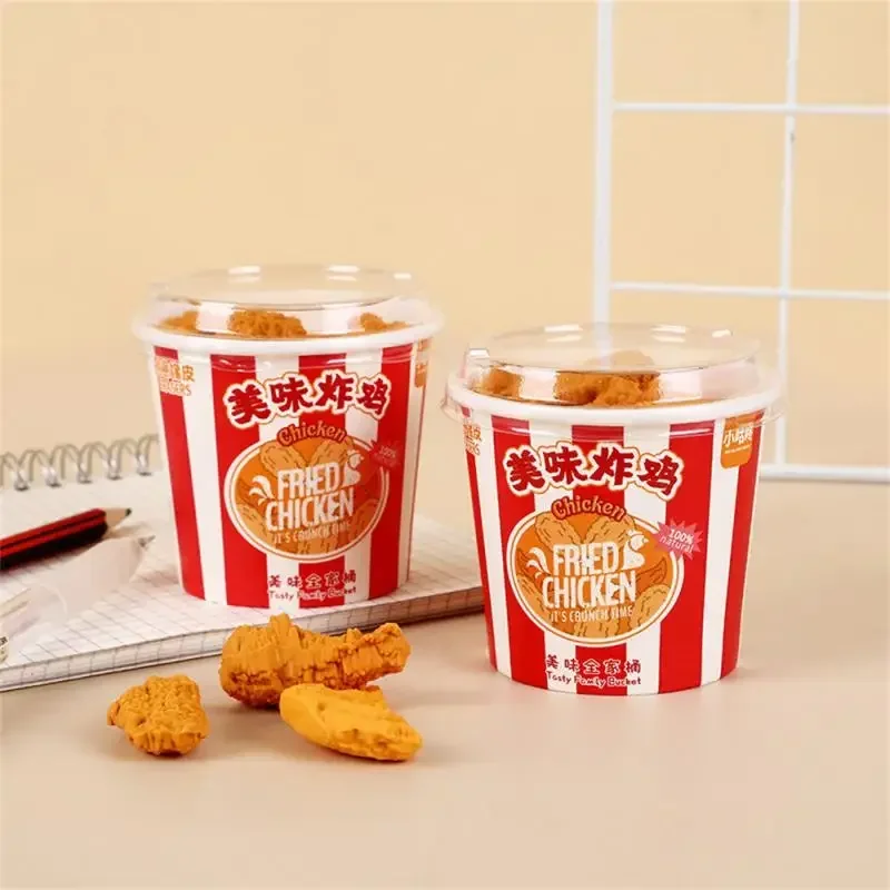 Creative Eraser Cartoon Simulation Family Bucket Fried Chicken Set Drumstick Eraser Kawaii Stationery For Kids Rubber