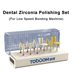 Toboom Dental Zirconia Polish Set Disc Burs Kit 12pcs Ceramic Zirconia Denture Polishing Porcelain Dentistry Tools Instruments