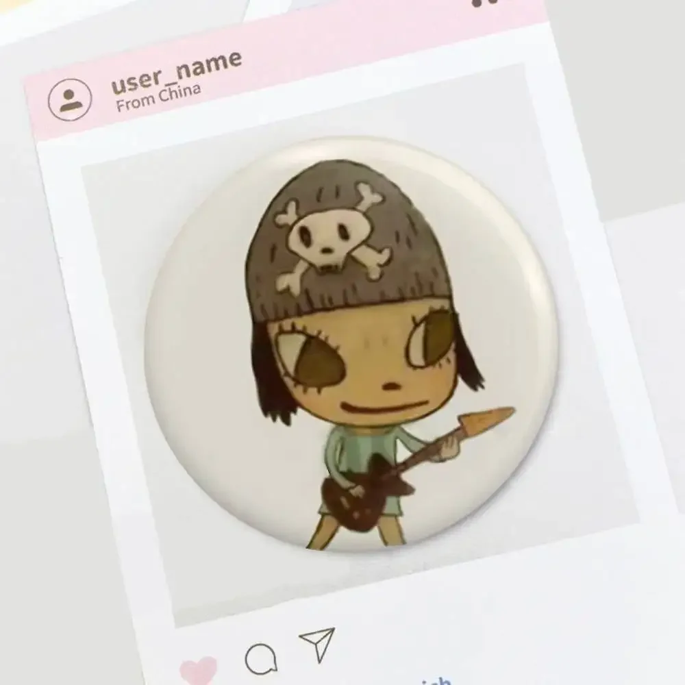 Y-Yoshitomo N-Nara Y2K Ästhetische weiche Anstecknadeln, lustige „I Love D-Domo“-Abzeichen, handgefertigte Brosche für Kleidung – Detail 9