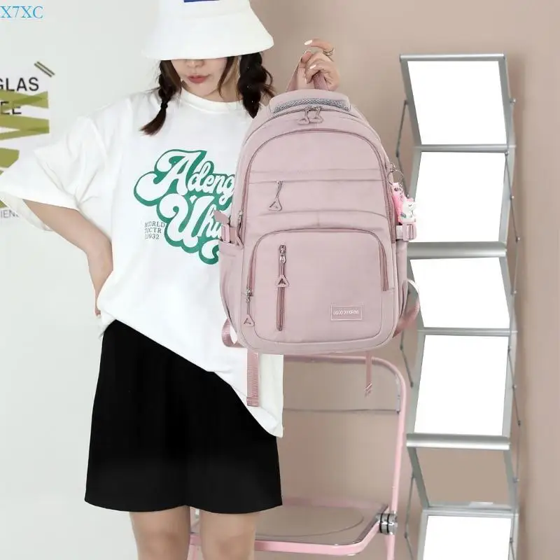 X7XC High School Rucksack with Ample Space Ergonomic Backpack Aesthetic Daypack