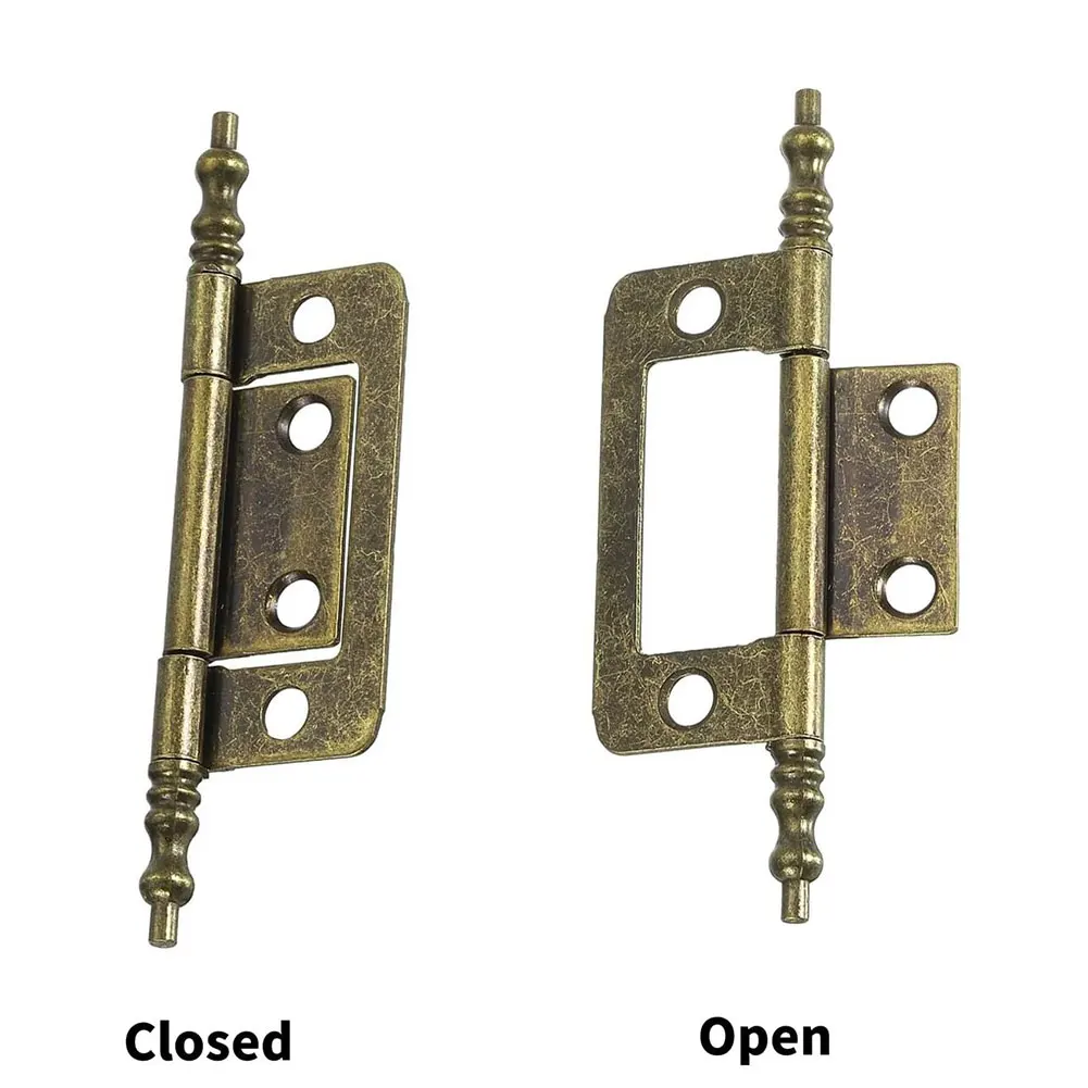 2 Inch Flush Hinges for Cabinet Doors Drawers and Interior Furniture Use Antique Brass Finish Cold Rolled Steel Material