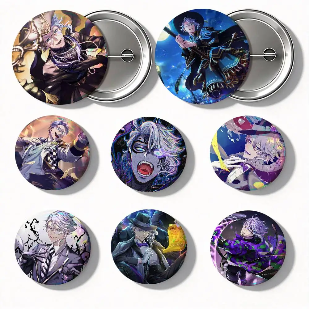 Anime Twist Wonderland Azul Ashengrotto Round Badge Lapel Pin Backpack Clothing Jewelry Accessories Gift Brooch