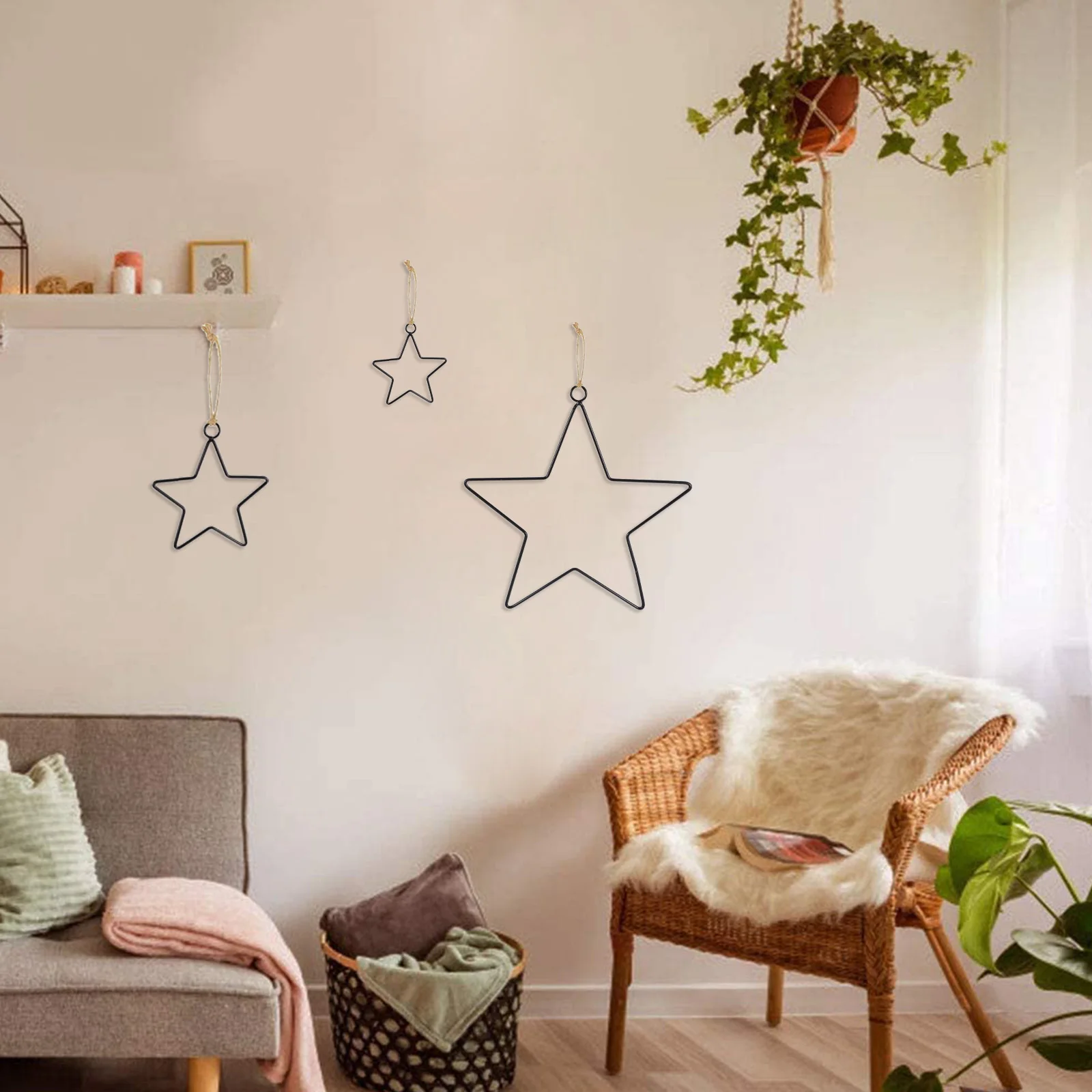 

6 Pcs Star Ring Decoration Metal Hoops for Crafting Rings Iron Dream Catchers Wire Crafts Wreath