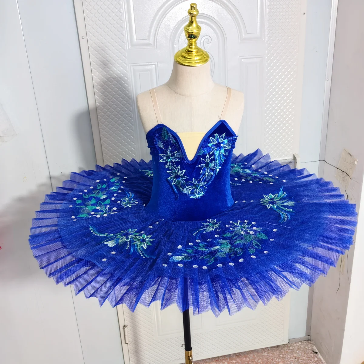 تنانير باليه احترافية زرقاء للبالغين والأطفال والرقص الشرقي للفتيات لممارسة ملابس مرحلة الأداء للأطفال