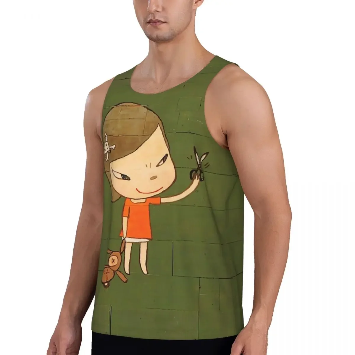 Quick Dry Yoshitomo Nara Gym Tank Muscle Sleeveless Shirt Bodybuilding Breathable Vest