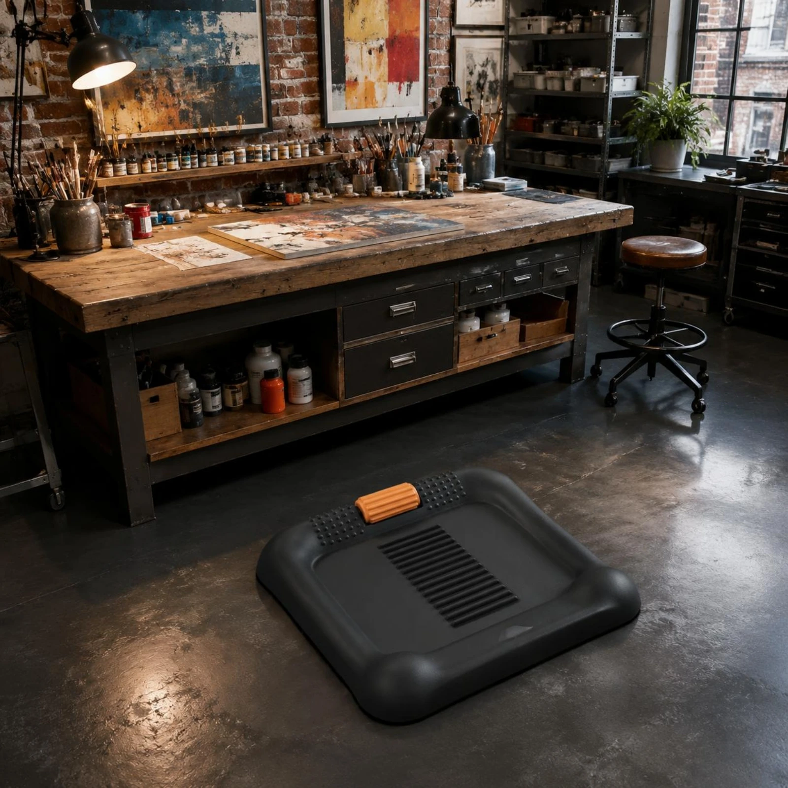 PU Anti Fatigue Standing Mat Pressure Relief Massage Standing Mat Comfort Pad Non-Slip Easy to Clean for Office