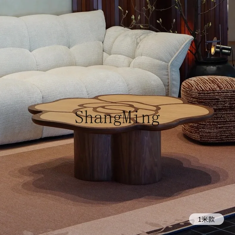 

CL medieval solid wood living room coffee table creative petal tea table hotel homestay club reception table