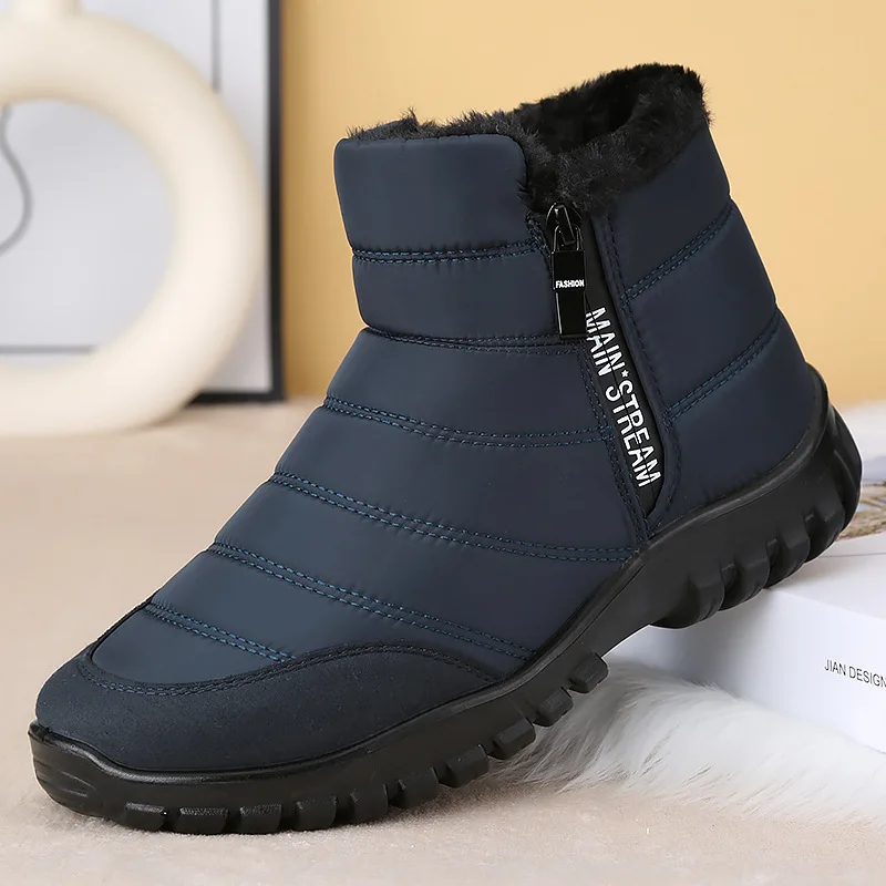 Men Ankle Snow Boots Waterproof Non Slip Shoes for Men Casual Keep Warm Plush Plus Size Couple Footwear Chaussure Homme - view 3