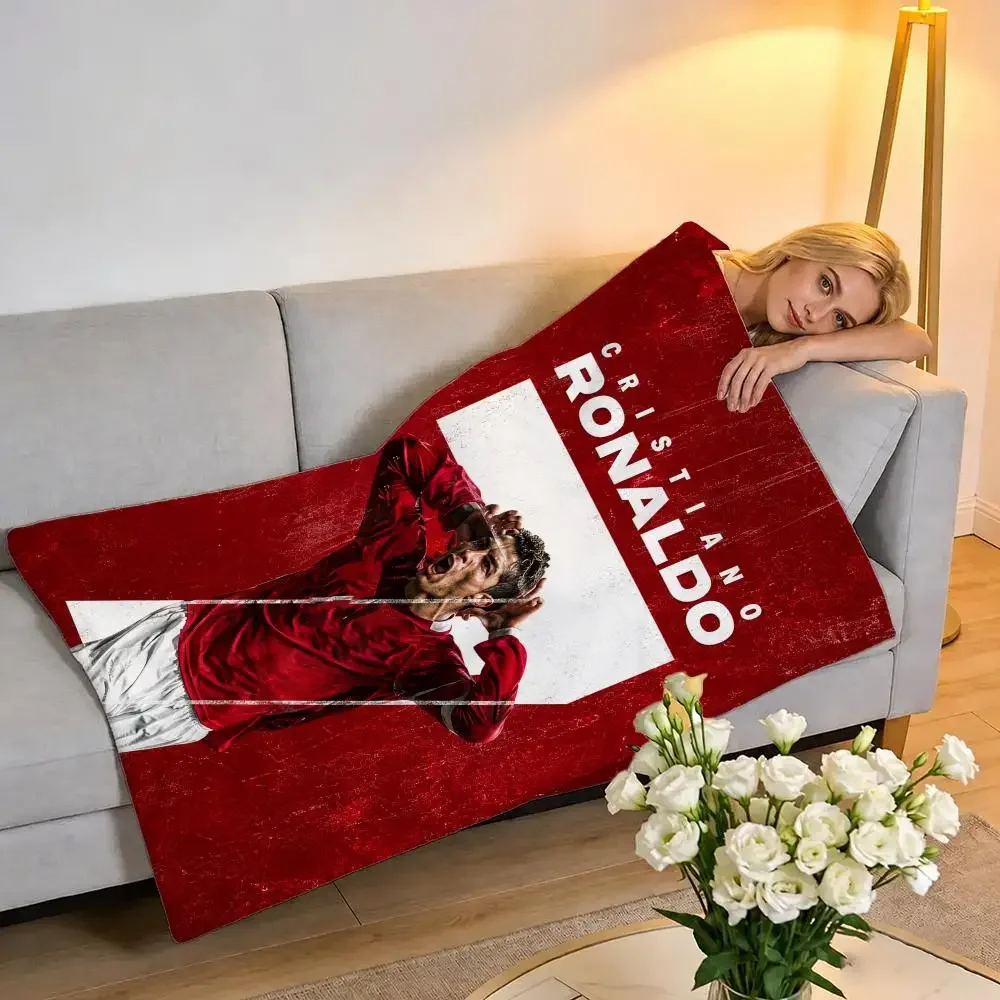 Cristiano Ronaldo CR7 Throw Plush Flannel Throw Blanket | Pet Cover for Dog Cat, Sofa Bed Travel Picnic Home Textile Decor