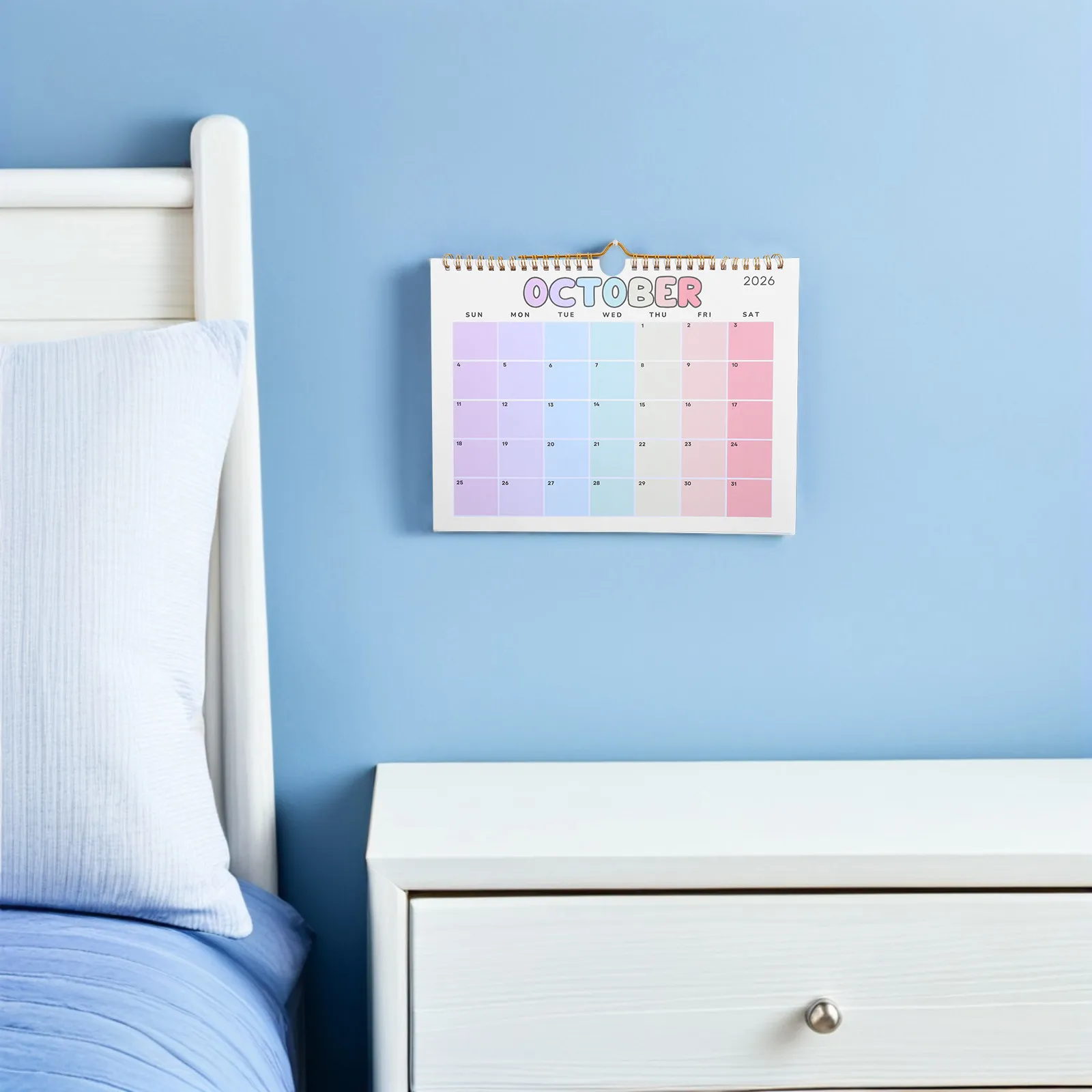 

Настенный календарь-планировщик на 2026 год, 11x8.25 дюймов, на спирали, современный минималистичный, декоративный, для настенного крепления