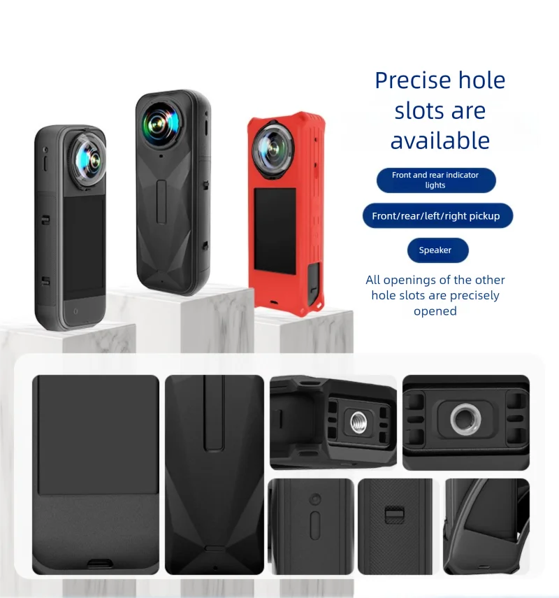 Silikon-Schutzhülle für Insta360 X5 Zubehör Präzise Lochschlüsse Schutzhülle Insta360 Motorradzubehör