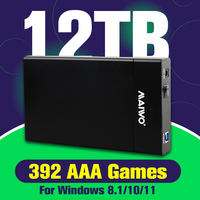 Playnite 12TB PC Game Hard Drive For Windows Gaming HDD Game Console With 400 AAA Games For PS4/PS3/Switch/PS2/PS1/N64/WIIU/DC
