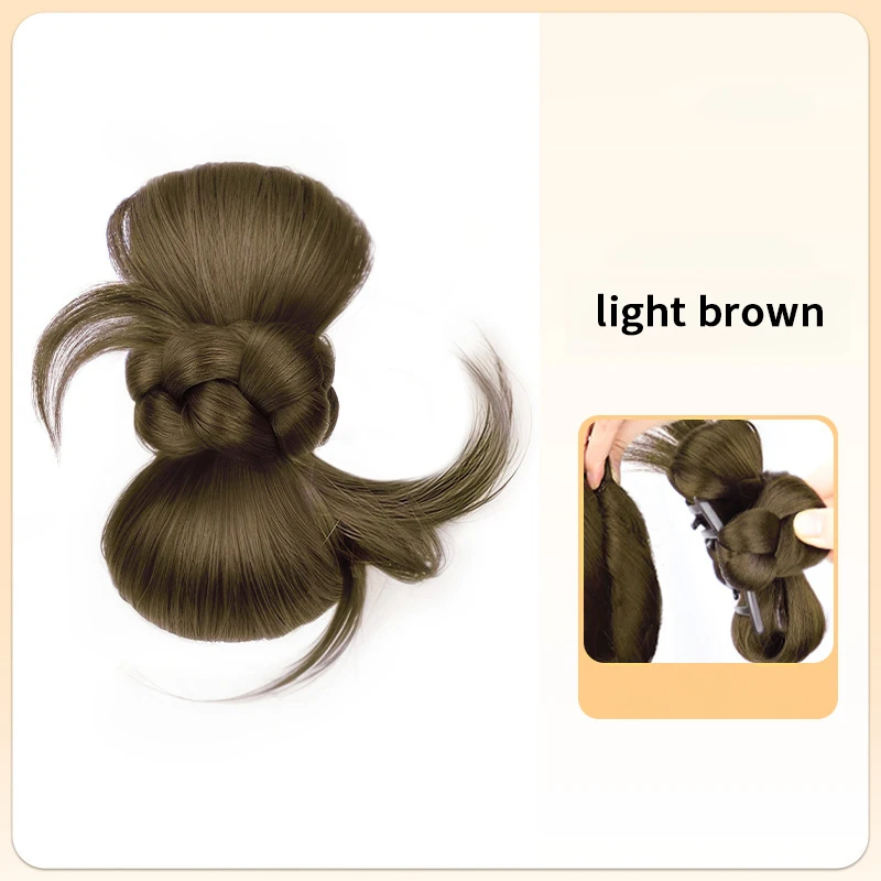 

Synthetic Bun Wig Hair Claw Clip Meatball Head Hair Piece Ponytail Extensions Daily Wear DIY Styling Hair Accessories