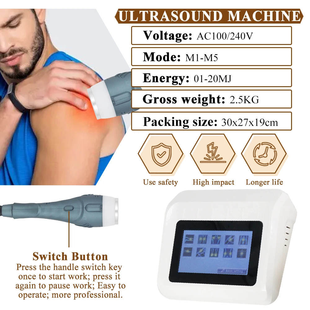 Professional Ultrasonic Physiotherapy Therapeutic Device Pain Relief Body Massage Ultrasonic Therapy Massager Health Care 1Mhz