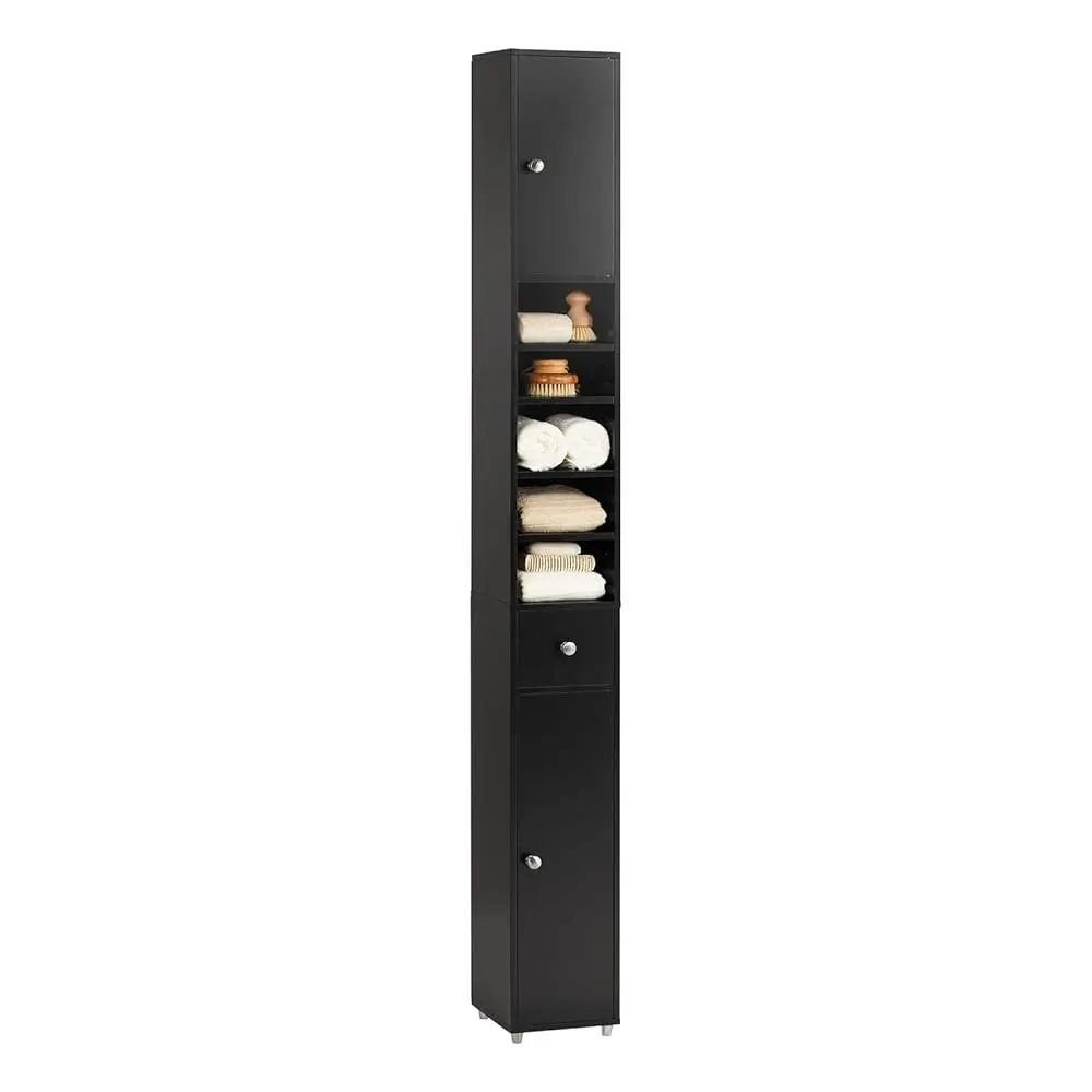 

Narrow Bathroom Storage Cabinet, Tall Slim Bathroom Organizers And Storage For Small Spaces, Freestanding Skinny Cabinet With