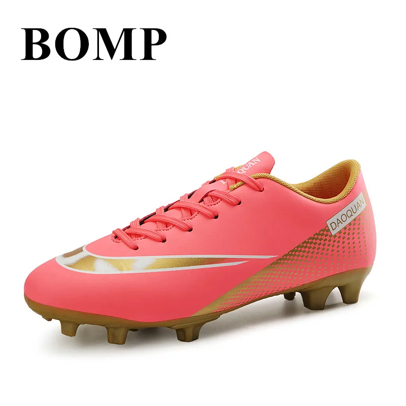 

New Pink Men's Soccer Shoes Plus Size 47 Outdoor Sports Football Shoes Men Comfortable Lightweight Unisex Society Soccer Cleats