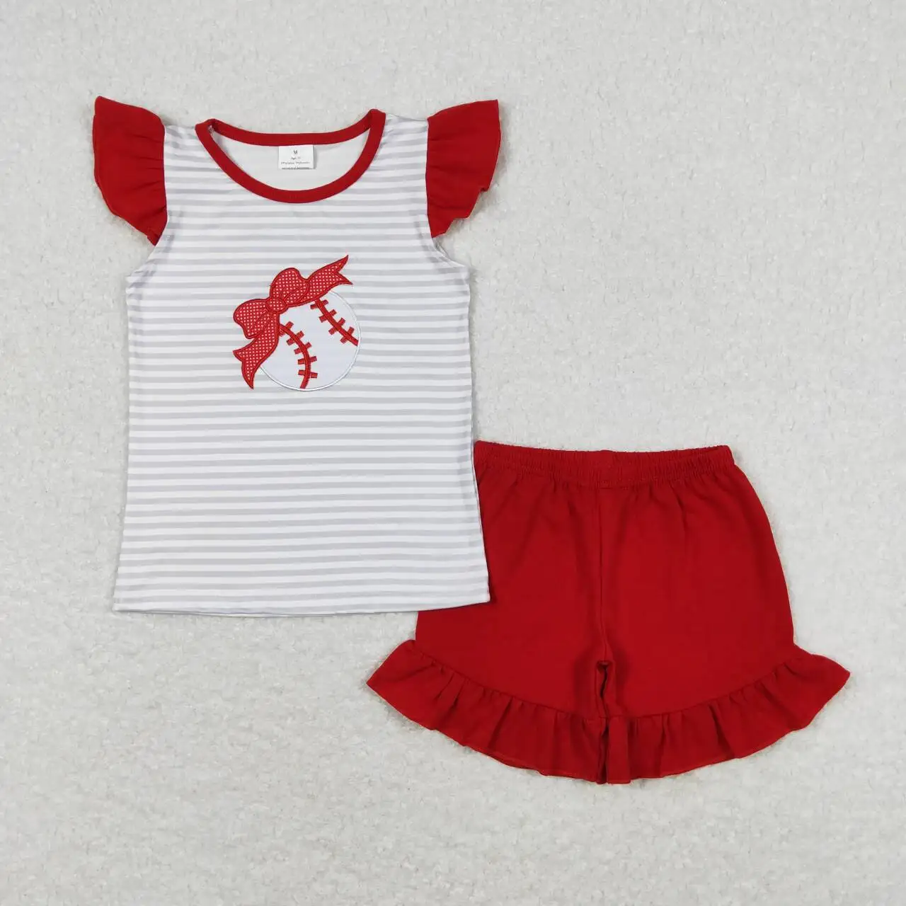 

GSSO0605 Children Toddler Clothes Short SleeveTop With Shorts Set Kids Girls Summer Outfits