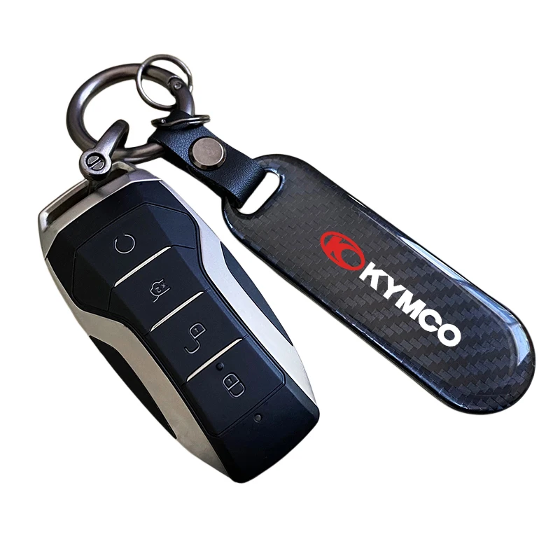 For KYMCO Xtown Downtown 300i Xciting 300r X Town AK550 Super Dink 125 Motorcycle Carbon Fibre Keyring High Quality Keychain