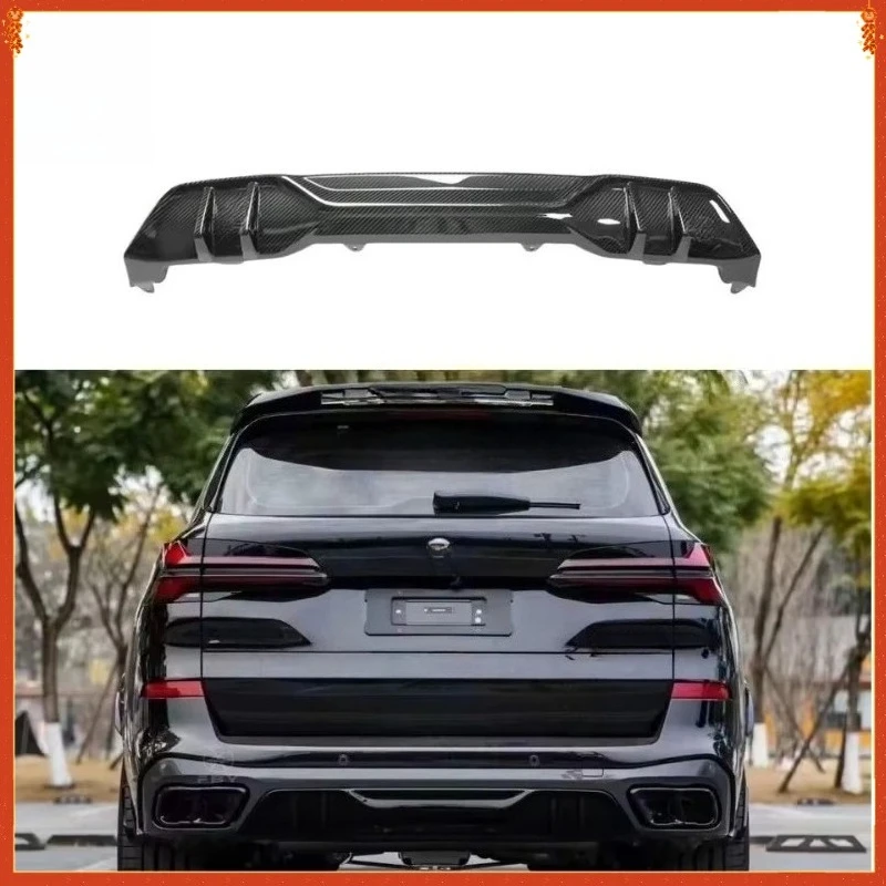 

For BMW X5 G05 X5M F95 MP STY 2020-2024 real Carbon Fiber Rear Diffuser Bumper Lip Spoiler Exhaust Tips Muffler Tail Body Kits