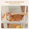 PAWZ ロードラージキャットツリー フードステーション付き、74.8インチの木製背の高いキャットタワー、特大コンドミニアムとハンモック付き、広々としたパーカッション 5