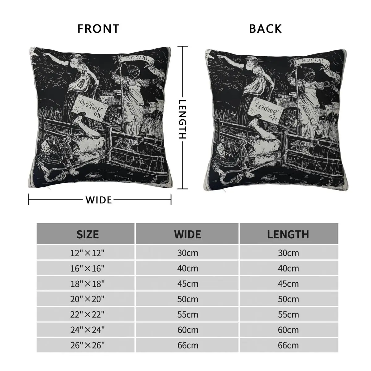 No War But Class War Square Pillowcase Polyester Linen Velvet Pattern Zip Decor Home 45x45