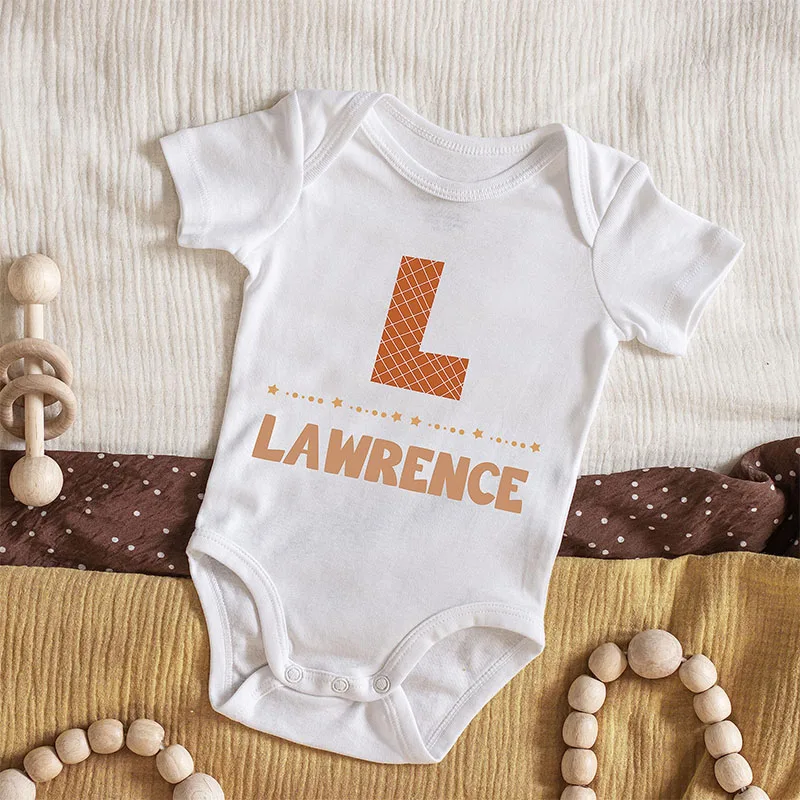 Personalized Baby Onesie Gift for Girl Boy Name Customized Babies Bodysuit Clothes Infant White Romper Shower Christmas Gifts