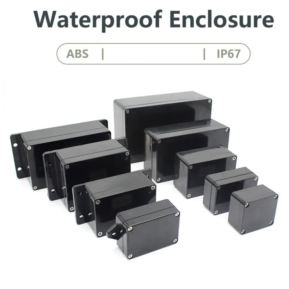 Black Box Outdoor Waterproof Case Plastic Box Electronic Project Case Instrument Waterproof Junction Box Housing New