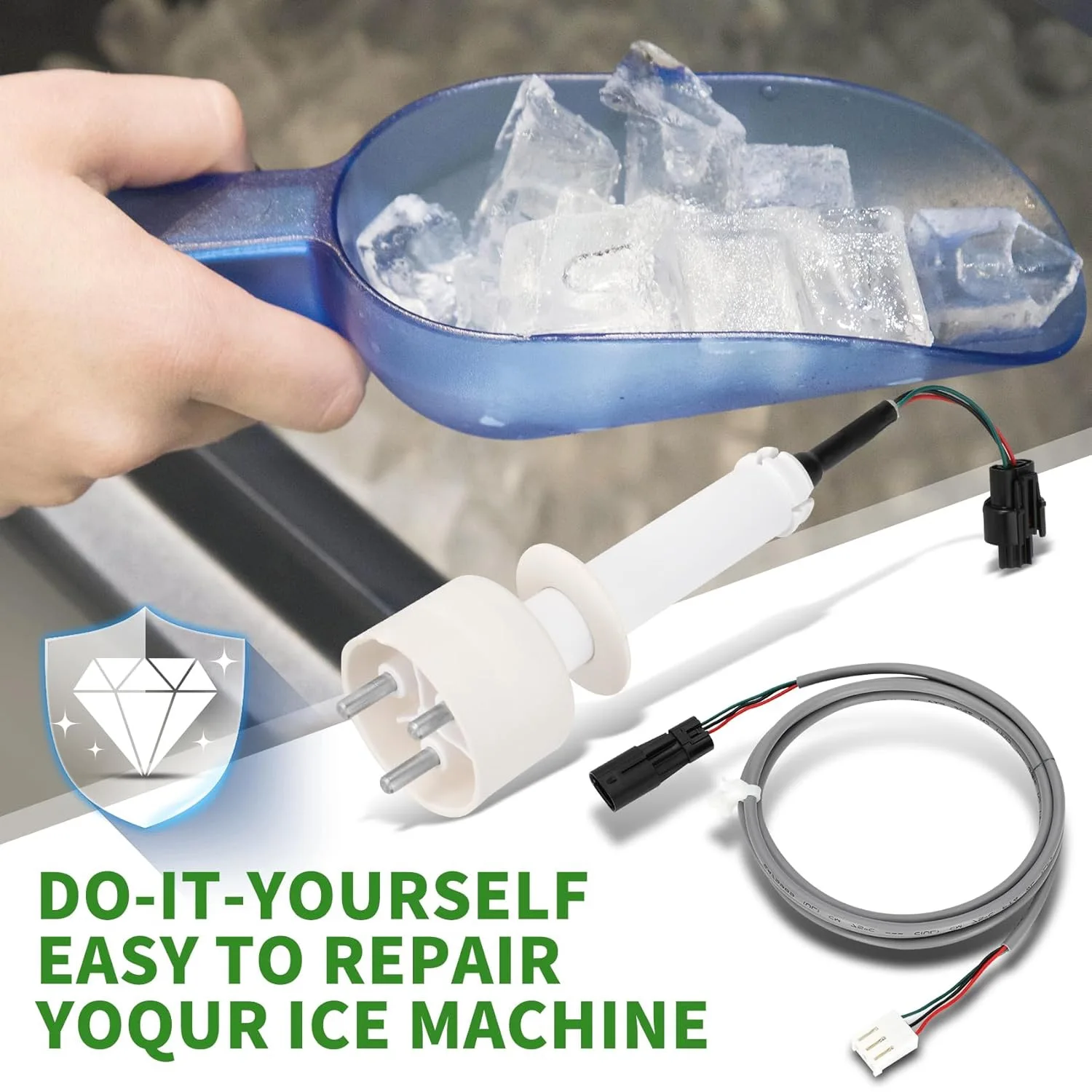 000016053 Commercial Ice Maker Replacement Sensor Kit with Harness Ice Machine Probe  Large End Waterproof