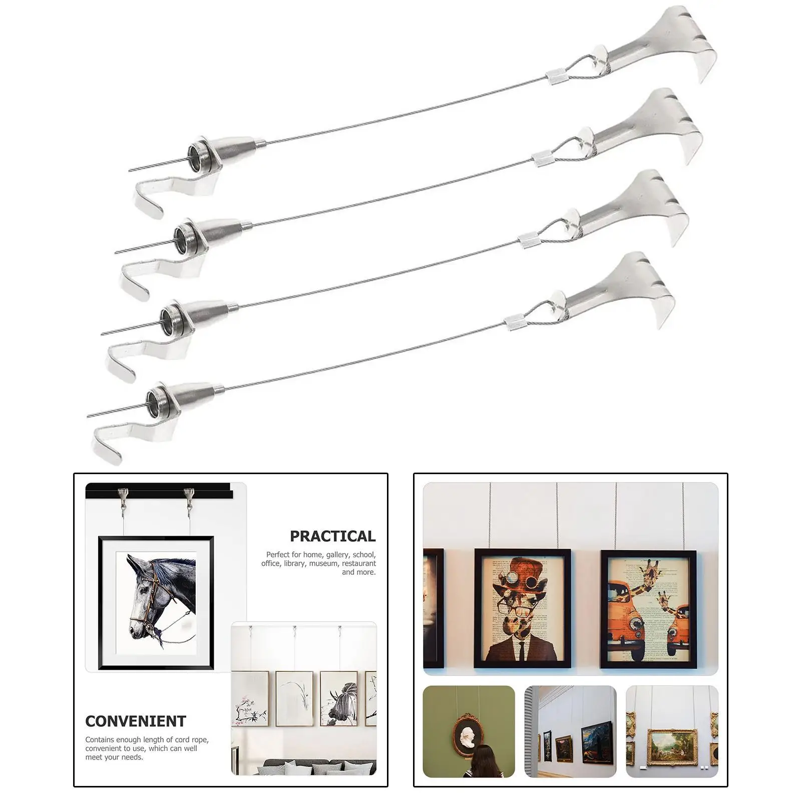 Handmade Accessories Picture Rail Hanging Supplied Wire Hooks System for DIY Projects Home Decor