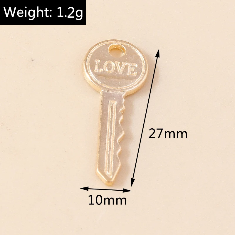 Leslie 20 Stück Gold Silber Farbe Vorhängeschloss Schlüssel Charm Anhänger Schmuck Zubehör Retro Schlüssel Charms DIY handgemachte Schmuckherstellung Handwerk – Detail 8