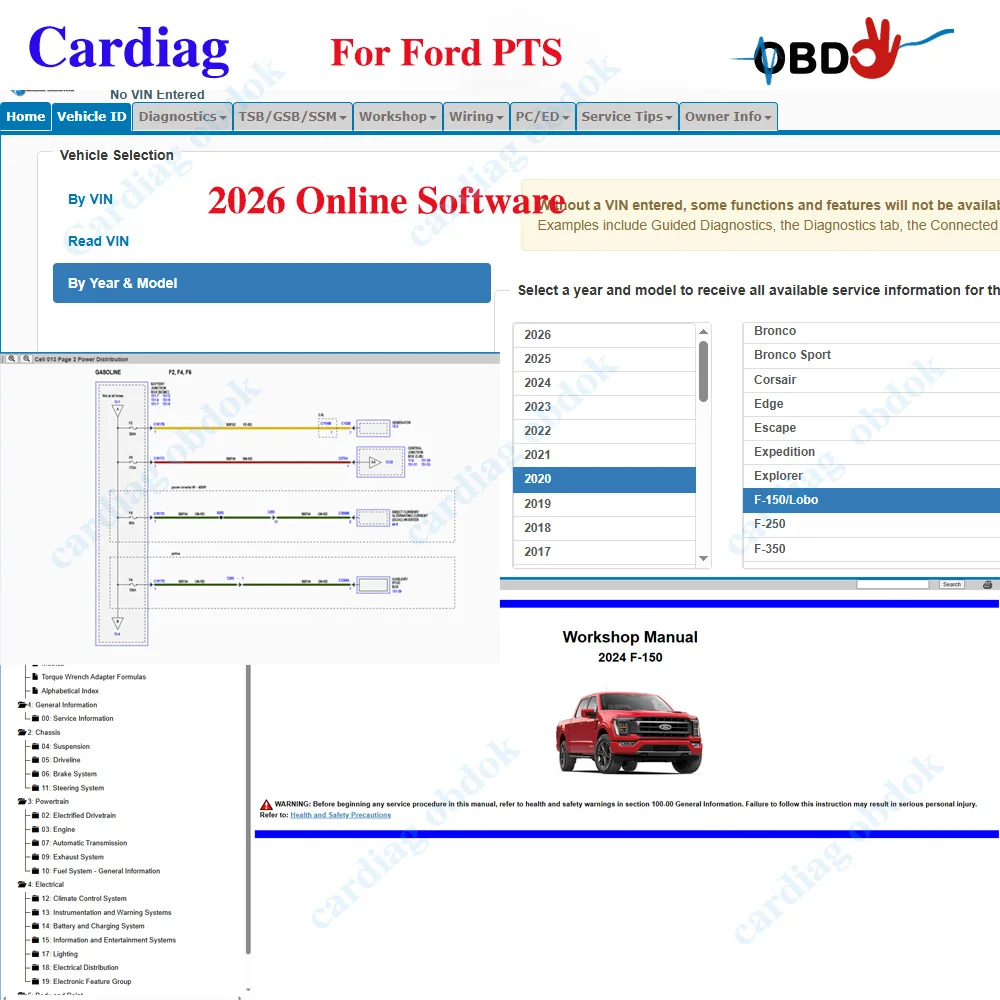 2026 for Ford PTS Online Software Car Data Professional Technician Society Workshop Manual Wiring Diagram Pats Inquiry Tools