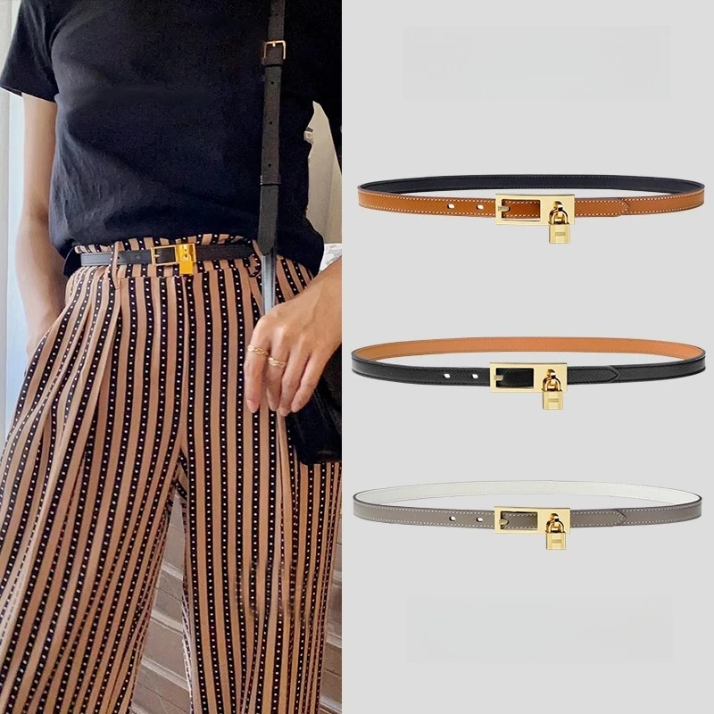 2025 New Luxury Brand Belt Width 1.5cm Fashion Designer Metal Buckle Decorative Dress Jeans Women's Belt