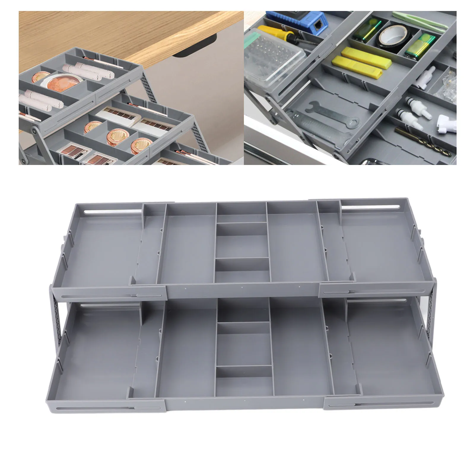Drawer Organizer Single Row Expandable Folding Jewelry Organizer Tray Earring Storage Display Case for Office Bathroom Makeup