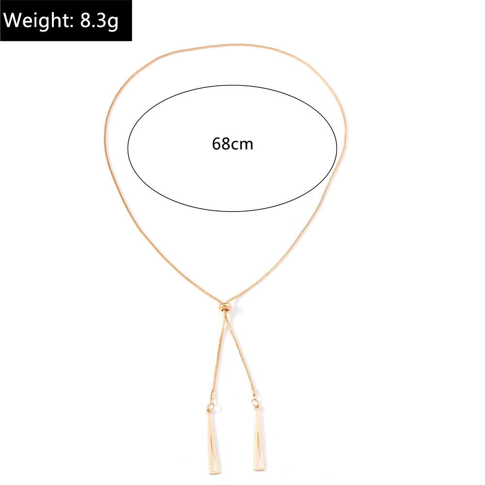 Aihua Einfache lange Quastenkette für Frauen, trendige verstellbare Halsband-Halskette, Modeschmuck, Kette am Hals für Mädchen – Detail 7