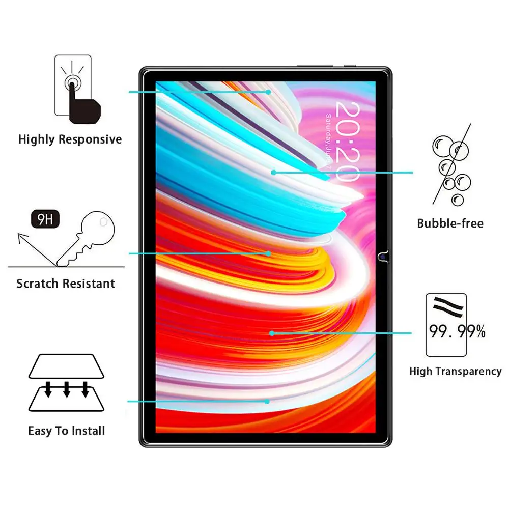 Screen Protector for Teclast P20HD /Teclast M40 10.1 inch Tempered Glass Film for Teclast P20HD/P20S/Teclast M40/M40S/M40 Pro