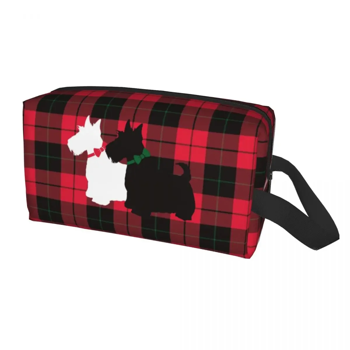 

Дорожная косметичка в клетку тартан Scottie Dog, женский шотландский терьер, органайзер для туалетных принадлежностей, органайзер для макияжа, женский комплект для хранения красоты Dopp