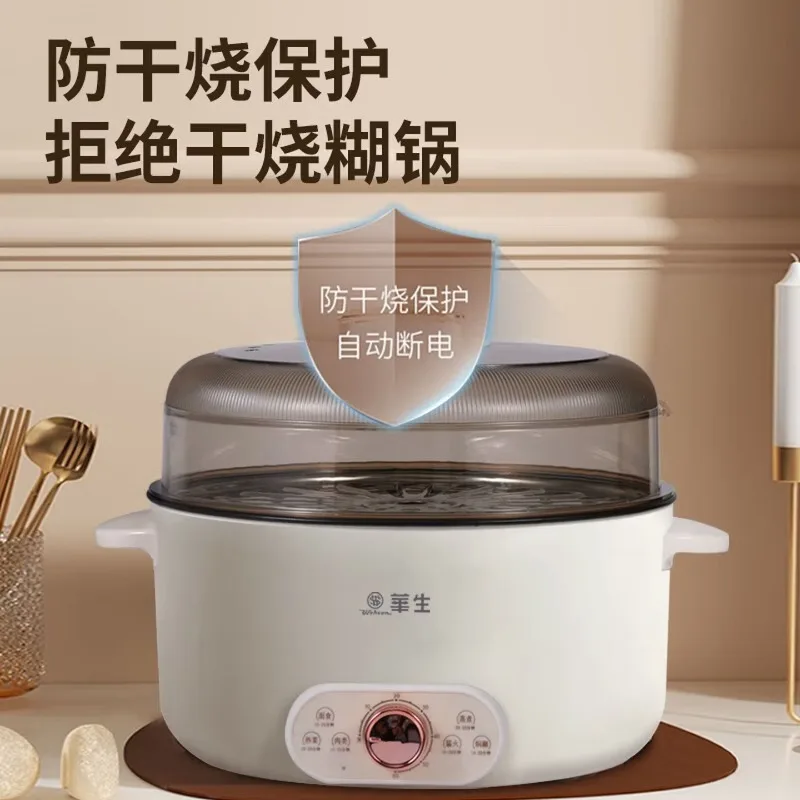 Household multi-functional pot electric steamer large capacity non-stick removable double-layer cooking pot