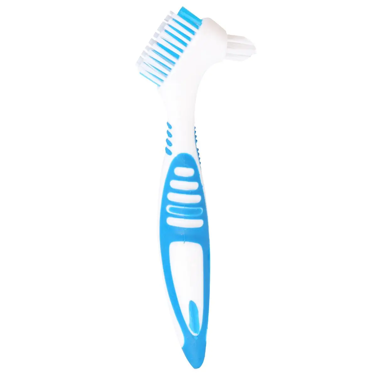 

1Pc Portable Dentures Toothbrush Non-slip Design Denture Cleaning Brush Double Brush Head False Teeth Cleaning Brush with