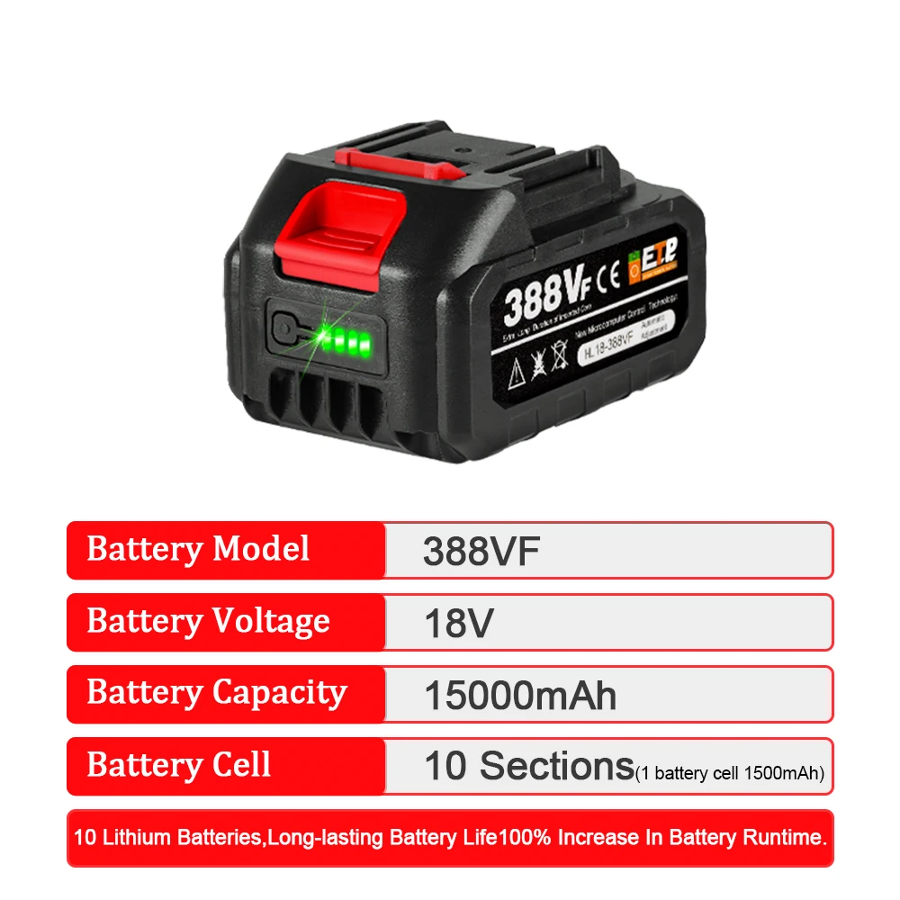 Größere Batterie mit Ladegerät Lithium-ionen Wiederaufladbare Ersatz für Makita 18V Batterie BL1850 BL1830 BL1860 Cordless Bohrer