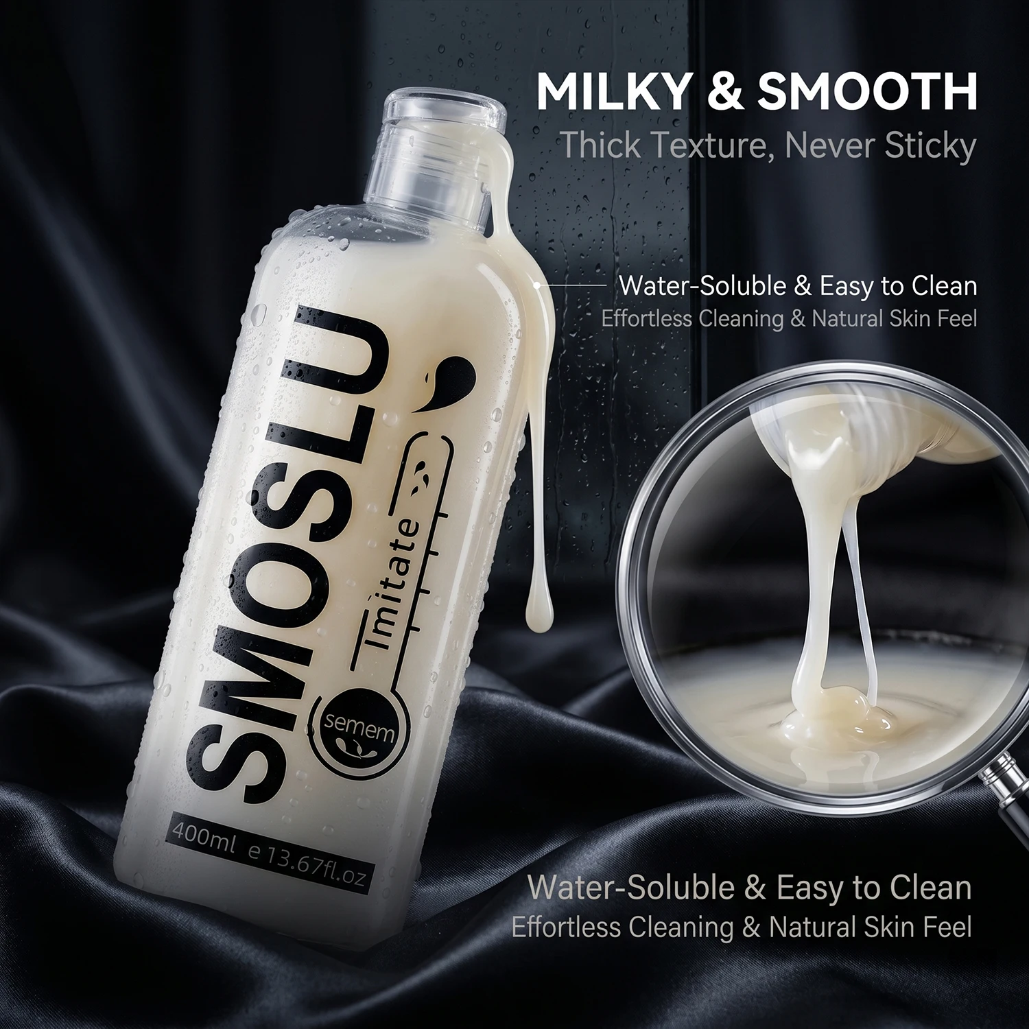 400ml Lubricant For Men Women Lube Water Based Intimate Gel Soft Touch Milky White Anal Lubricant Oil  Easy Clean Personal Care
