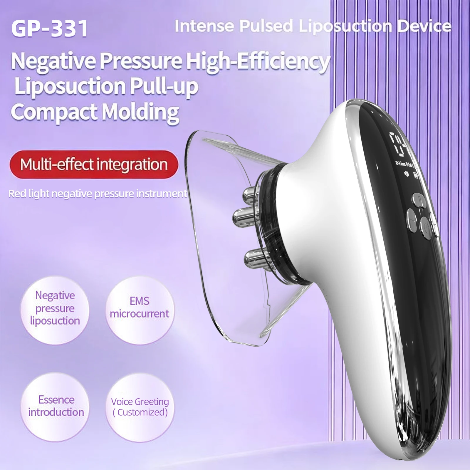 Negative Pressure Lymphatic Drainage Massager,Electric Cellulite Massag Smart Cupping Therapy Massager,Red Light Cupping Therapy
