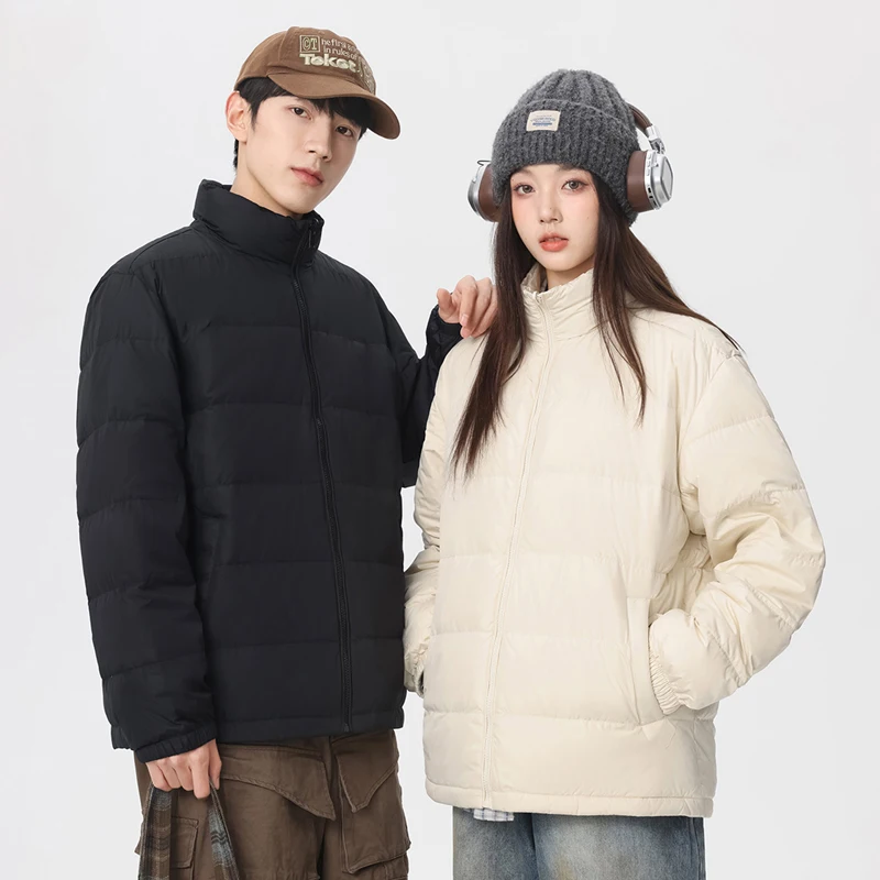 

2025 New Men's Stand Collar White Duck Down Jacket - Lightweight Business Casual & Versatile Winter Coat