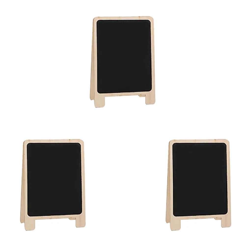 3 Pcs Message Board Wooden Display Blackborads Labels Writing Blackboard Standing Blackboards Memo