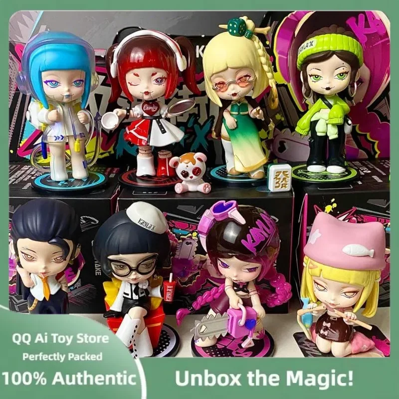 

Kayla X Fashion Block Blind Box Cool Girl Action Figure Dark Black Style Model Anime Figurine Toy Desk Decor Ornament Gift Toys