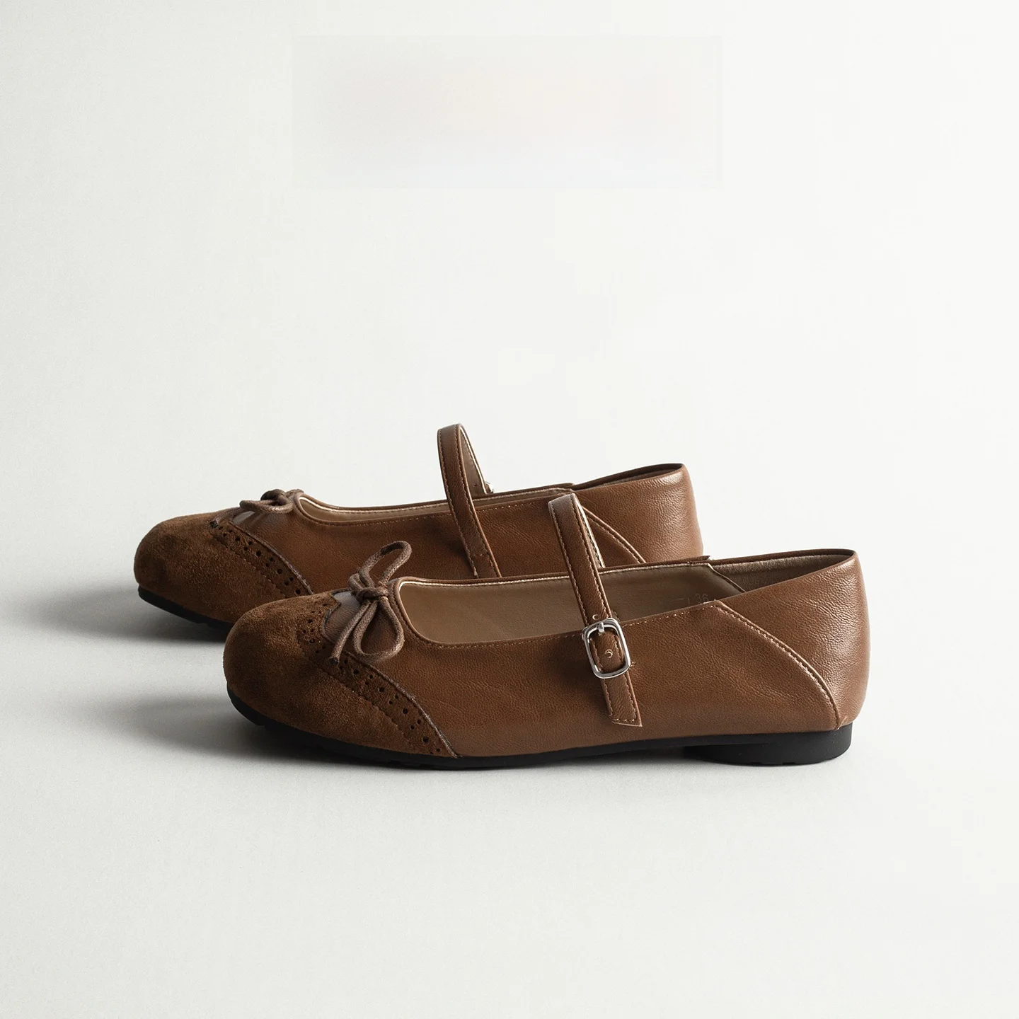 

Genuine Leather Mary Jane Shoes Women's Spring Versatile round Head Knot Soft Bottom Ballet Single Shoes Casual Style