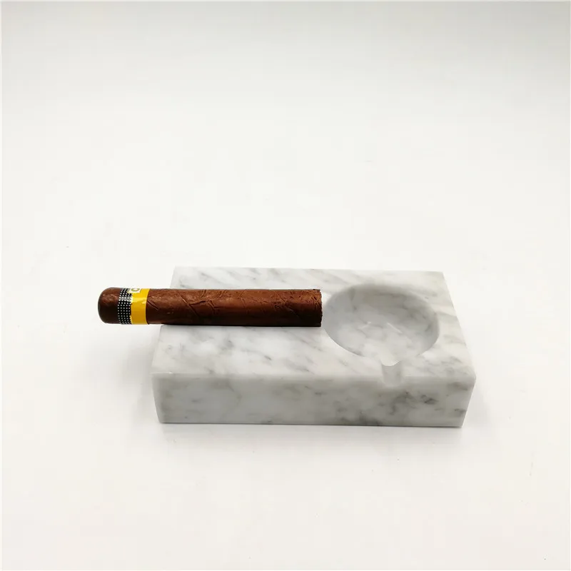 

Nordic minimalist natural marble square single groove ashtray home office cigar ashtray soft decoration ornaments