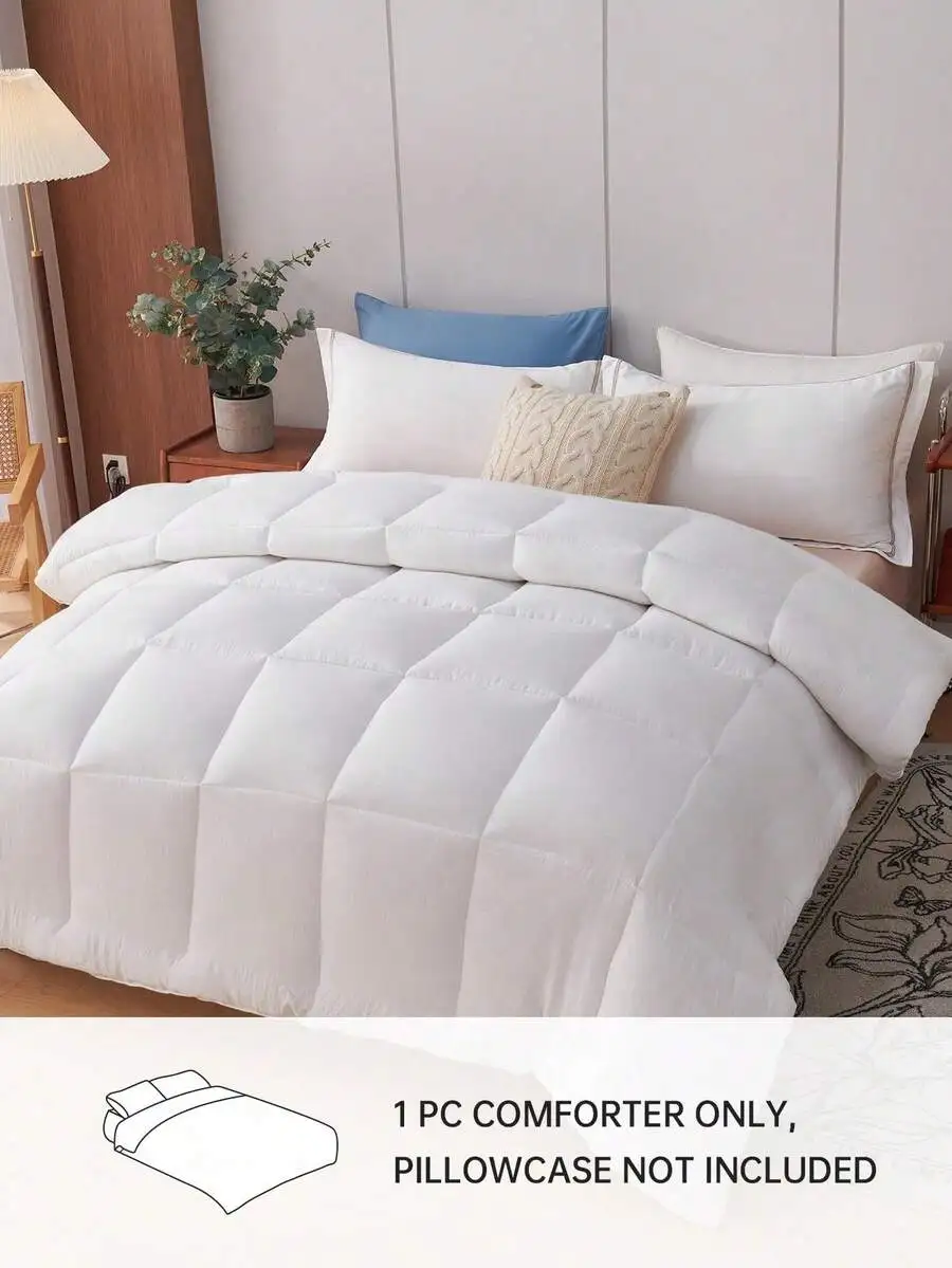 1pc Down Comforter - Quilted Duvet, All-Season Comforter, Down Alternative Comforter