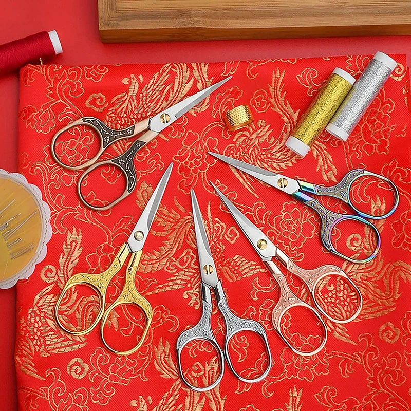 Versatile Stainless Steel Scissors for Sewing, Embroidery and Tailoring - Vintage Design
