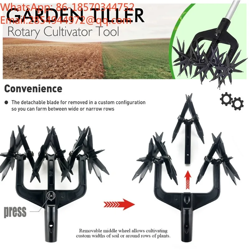 Manual Lawn Soil Aerator Garden Land Loosening Tool Backyard Turf Cultivation Tilling Equipment