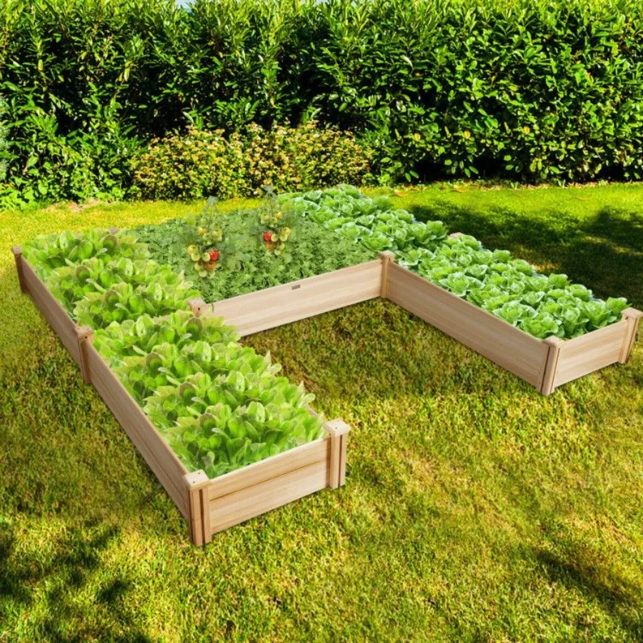 

UShaped Wooden Garden Raised Bed for Backyard and Patio